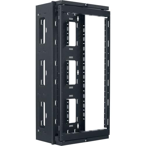 Lowell Manufacturing Rack-Swing Gate-Open Side-20U, 13" Deep, 1-Pair Fixed Rails