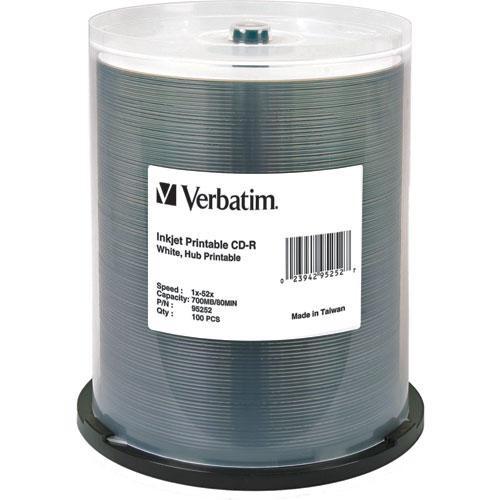 Verbatim CD-R 700MB 52x Write Once White Hub Printable Recordable Compact Disc