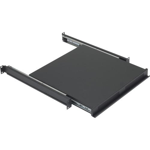 Lowell Manufacturing Rack Reversible Sliding Shelf Drawer-1U, Black