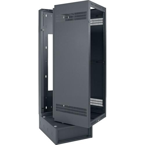 Lowell Manufacturing Rack-Wall Base Mount-35U, 28" Deep, 1-Pair Adjustable Rails