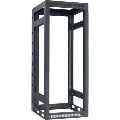 Lowell Manufacturing Rack-Gangable-24U 27"Deep, 2-Pair Rails, Less Rear Door
