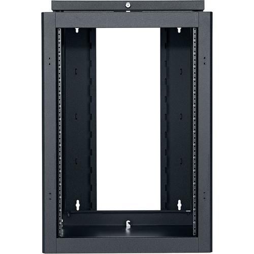 Lowell Manufacturing Rack-Wall Mount Swing-Open 16U, 22" Deep, 1-Pair Fixed Rails