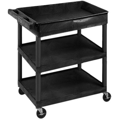 Luxor 32x24" HD Utility Cart 3-Shelf - Flat Middle Bottom Shelf