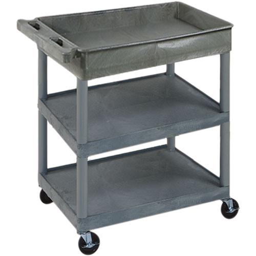 Luxor 32x24" HD Utility Cart 3-Shelf - Flat Middle Bottom Shelf
