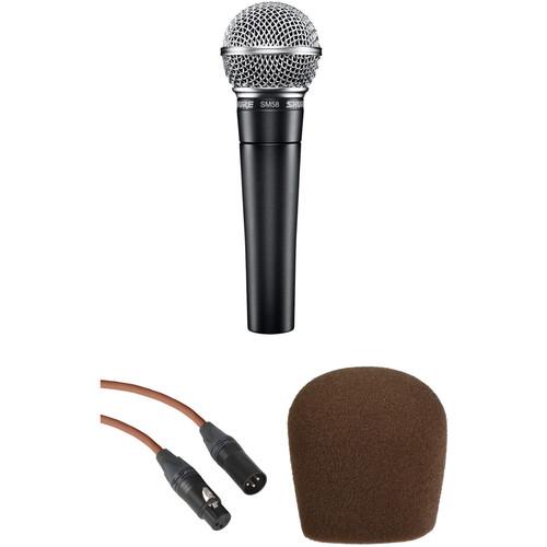 Shure SM58 Cardioid Microphone Kit - Includes SM58 Cardioid Microphone, A Microphone Cable and Matching Color Windscreen