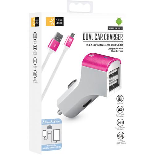 Case Logic 2.1A Dual USB Car Charger with Micro-USB Cable