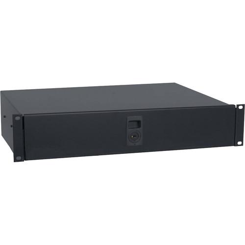 Lowell Manufacturing 2U 14.5"Deep 19"Rack Utility Drawer with Slam Latch and Key Lock