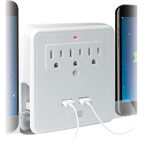 Case Logic 2.1A 2-Port USB and 3 AC Outlet Wall Mount Charger