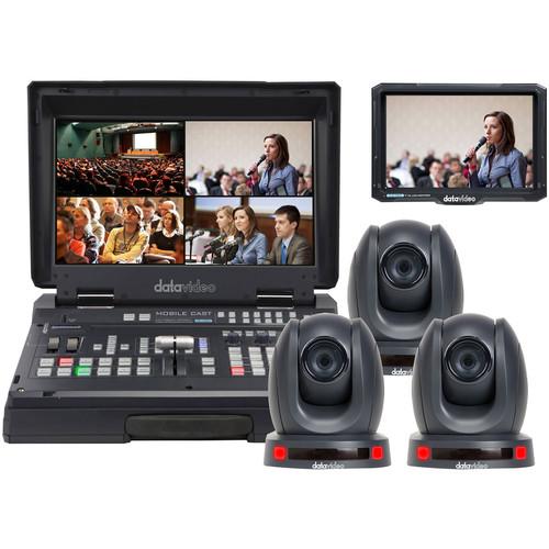 Datavideo HS-1600T Mobile Studio Kit with TLM-700K, 3 x PTC-140T, & Hard Rolling Case
