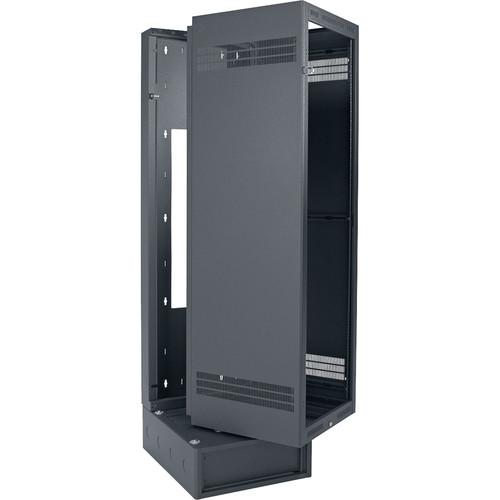 Lowell Manufacturing Rack-Wall Base Mount-44U, 28" Deep, 1-Pair Adjustable Rails