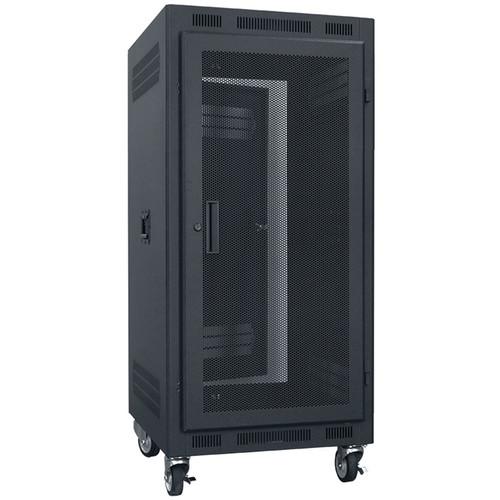 Lowell Manufacturing Rack-Portable-21U, 27" Deep, Fully Vented Door