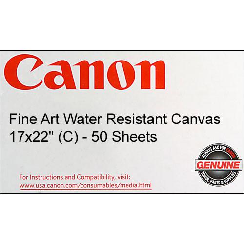 Canon Fine Art Water Resistant Canvas for Inkjet - 17x22" - 50 Sheets