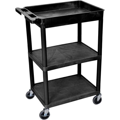 Luxor 24 x 18" Three-Shelf Utility Cart with Tub Top