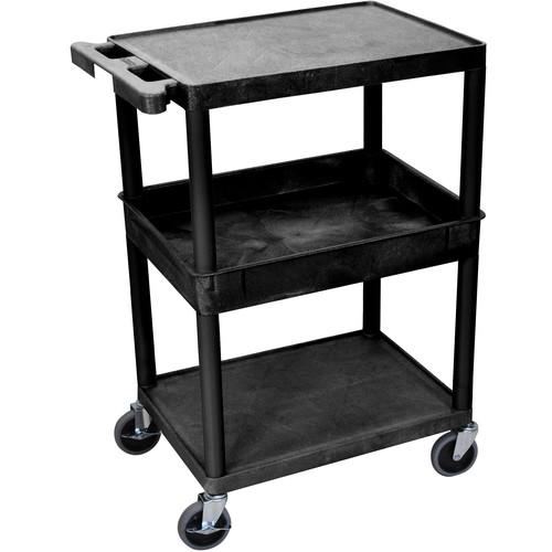Luxor STC212 24 x 18" Three-Shelf Utility Cart