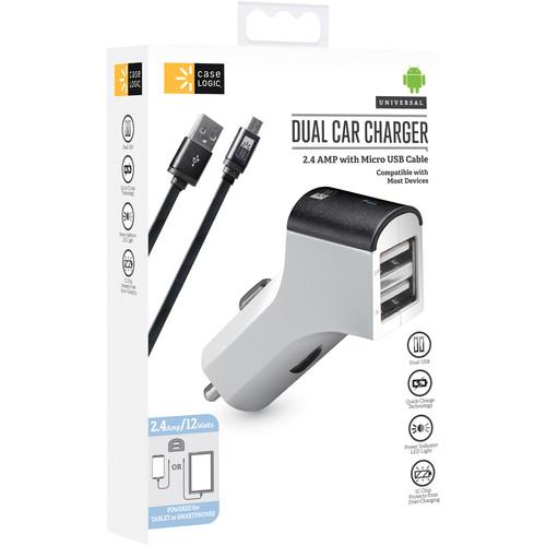 Case Logic 2.4A 2-Port Car Charger with Micro USB Cable
