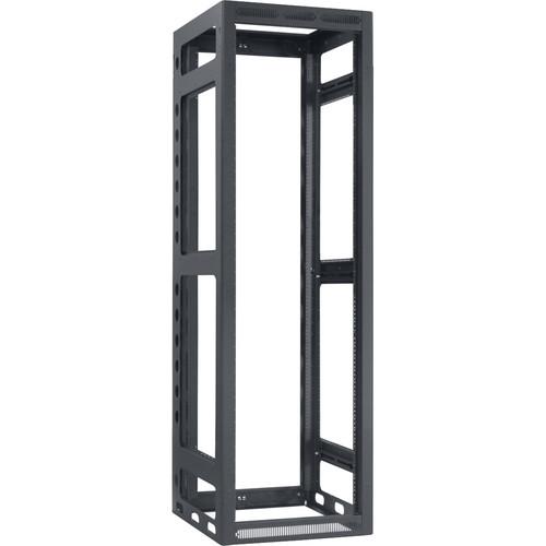 Lowell Manufacturing Rack-Gangable-40U 27"Deep, 2-Pair Rails, Less Rear Door