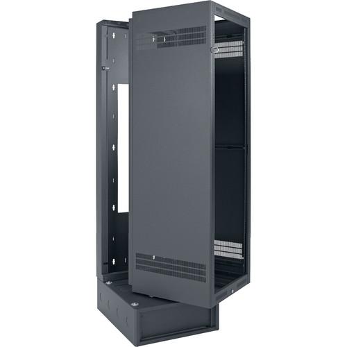 Lowell Manufacturing Rack-Wall Base Mount-40U, 28" Deep, 1-Pair Adjustable Rails