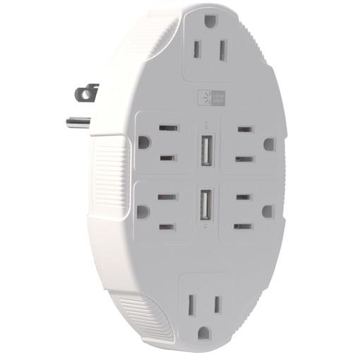 Case Logic 2.1A 2-Port USB and 6 AC Outlet Wall Mount Charger