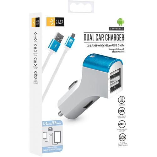 Case Logic 2.1A Dual USB Car Charger with Micro-USB Cable