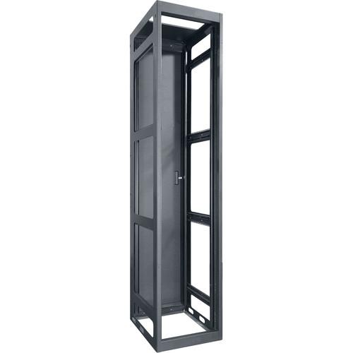 Lowell Manufacturing Rack-Gangable-Tall-54U, 36"Deep, Rails, Rear Door