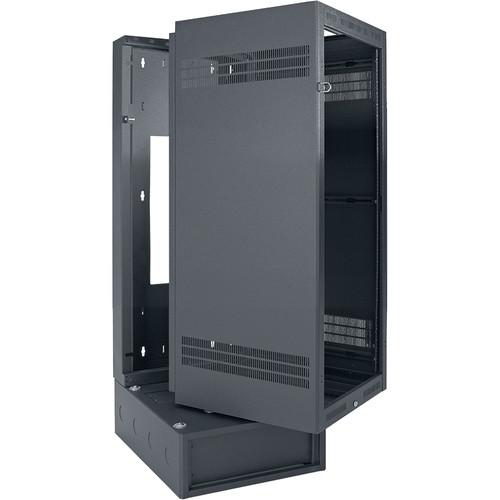 Lowell Manufacturing Rack-Wall Base Mount-24U, 32" Deep, 1-Pair Adjustable Rails