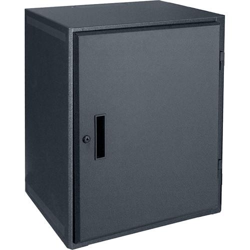 Lowell Manufacturing Rack-Wall Mount-10U, 18" Deep, 1-Pair Fixed Rails, Solid Front Door