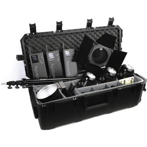 Aputure Light Storm LC 120d II Daylight LED 3-Light Kit with Gold Mount Battery Plate