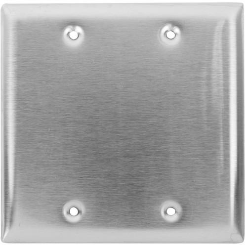 Lowell Manufacturing Wall Plate-Stainless Steel, 2-Gang, Blank