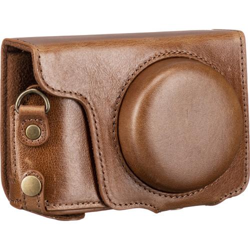 MegaGear Ever Ready Genuine Leather Camera Case and Strap for Panasonic Lumix DC-ZS200