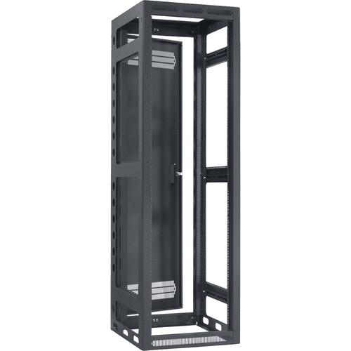 Lowell Manufacturing Rack-Gangable-40U 21"Deep, 1-Pair Rails, Rear Door
