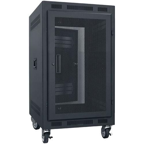 Lowell Manufacturing Rack-Portable-14U, 27" Deep, Fully Vented Door