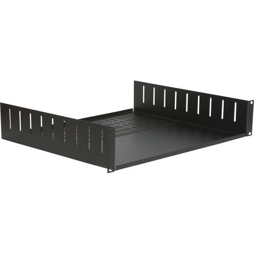 Lowell Manufacturing Rack Vented Utility Shelf-2U, 15"Depth, Clamping Brackets