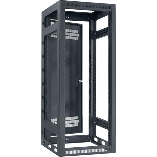 Lowell Manufacturing Rack-Gangable-24U 27"Deep,2-Pair Rails, Rear Door