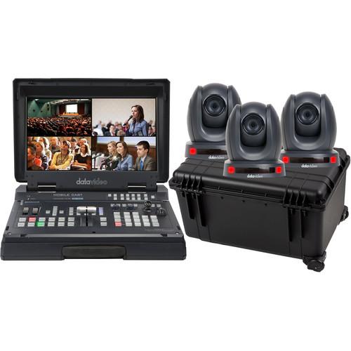 Datavideo HS-1500T Mobile Studio Kit with 3 x PTC-140T and Hard Rolling Case