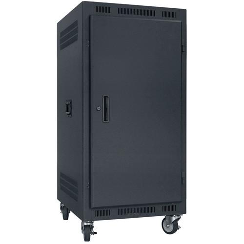 Lowell Manufacturing Rack-Portable-21U, 27" Deep, Solid Door
