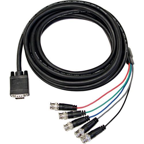 Marshall Electronics RGB5HD156 15-Pin D-Sub to 5 BNC Cable, 6 Foot