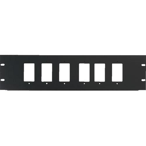 Raxxess 3U Six Decora Device Rack Panel
