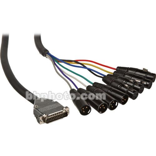 ALVA BO25MXLR4M4F3PRO D-SUB 25-Pin Digital AES to XLR Male & XLR Female Breakout Cable