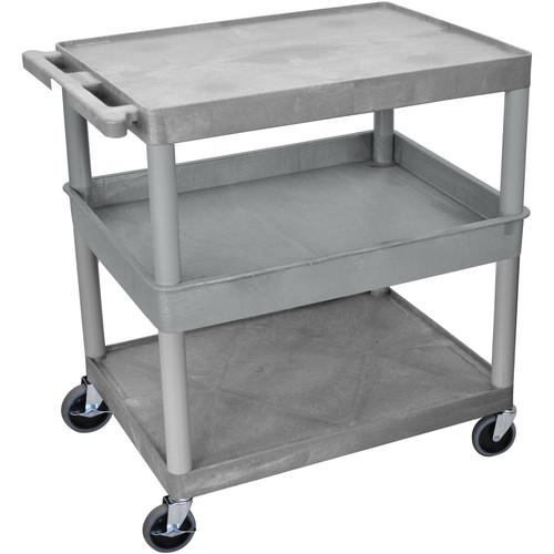 Luxor 32x24" HD Utility Cart 3-Shelf - Flat Top Bottom Shelf