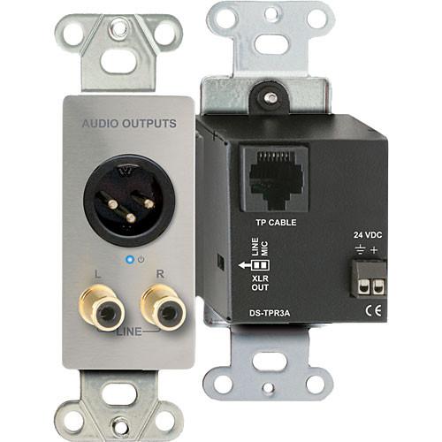 RDL DS-TPR3A Active Triple Pair XLR and RCA Stereo Audio Output over RJ45 Receiver Module