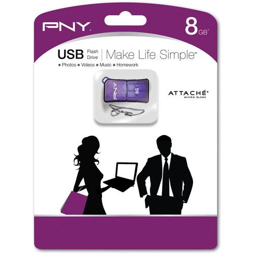 PNY Technologies Micro Sleek Attache 8GB USB Flash Drive, PNY, Technologies, Micro, Sleek, Attache, 8GB, USB, Flash, Drive