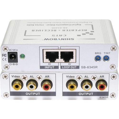 Shinybow SB-6345R CAT5 Composite Video Digital Stereo Audio Receiver & Repeater