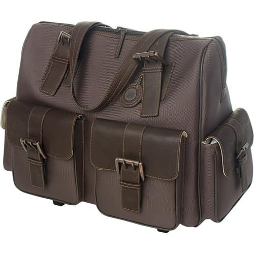 Jill-E Designs Jack Large Rolling Brown Columbian Leather Camera Carry Bag