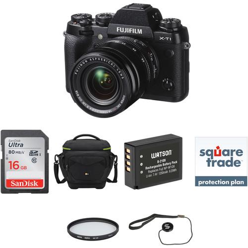 FUJIFILM X-T1 Mirrorless Digital Camera with 18-55mm Lens Deluxe Kit