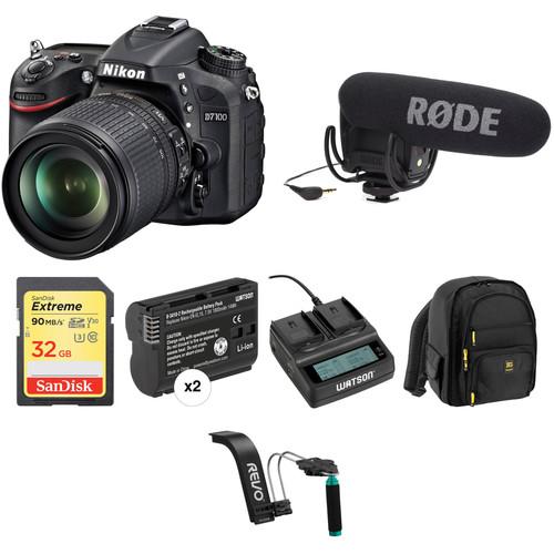 Nikon D7100 DSLR Camera Video Production Kit with 18-105mm f 3.5-5.6 Lens