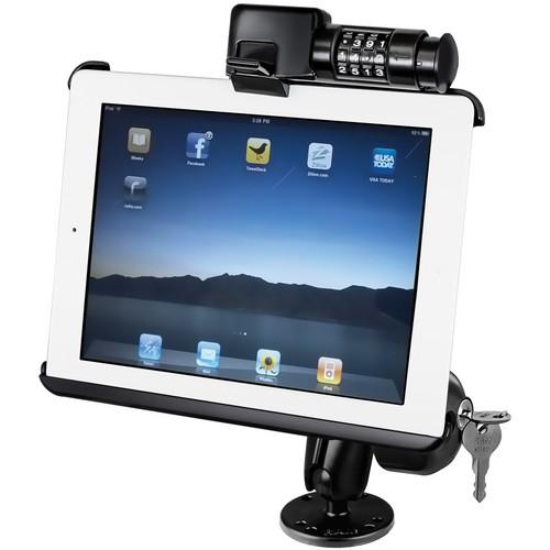 RAM MOUNTS Locking Flat Surface Mount with Latch-N-Lock Model Specific Cradle for the Apple iPad 3, iPad 2, and iPad 1 without Case, Skin, or Sleeve