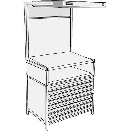 GTI EVS-3052 FD TS Executive Viewing Station with Flat File Drawers and Table Stand