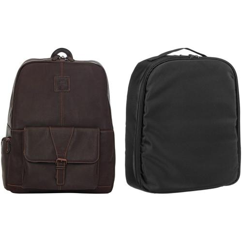 Jill-E Designs JACK Hemingway 15" Laptop Leather Backpack & Camera Insert