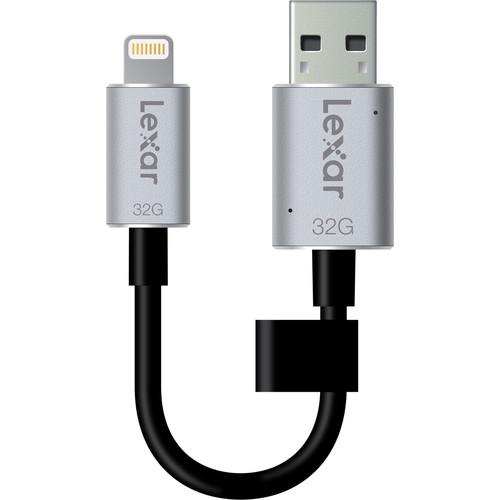 Lexar 32GB JumpDrive C20i Lightning to USB 3.0 Cable with Built-In Flash Drive, Lexar, 32GB, JumpDrive, C20i, Lightning, to, USB, 3.0, Cable, with, Built-In, Flash, Drive