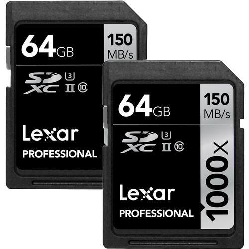 Lexar 64GB Professional 1000x UHS-II SDXC Memory Card